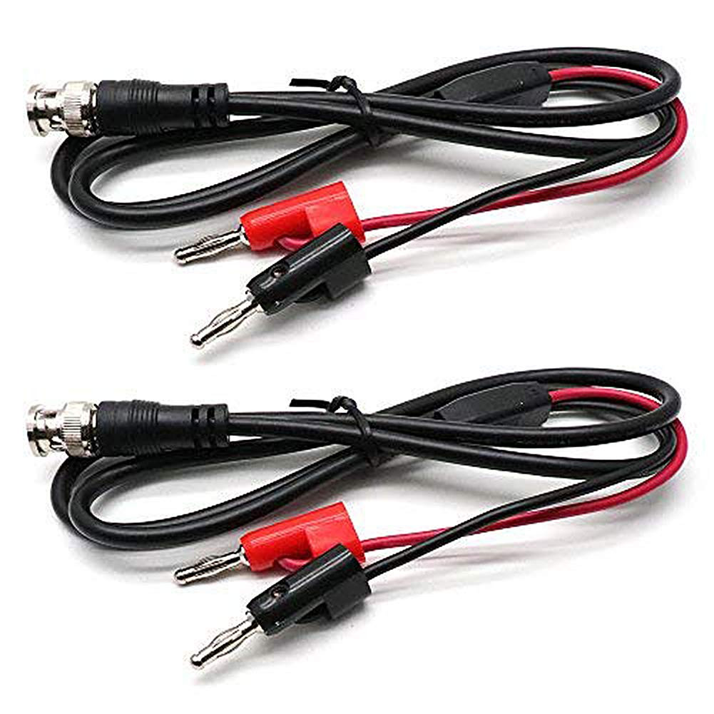 3.3Ft BNC Male to Dual Banana Plug Test Lead Coaxial Cable for Oscilloscope – 2P