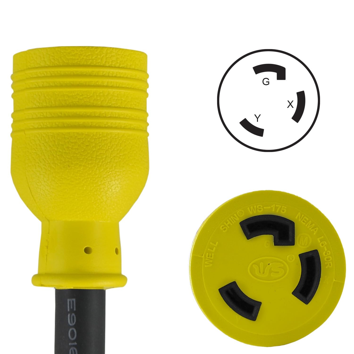 Conntek RUL630PR-050 50-Feet 10/3 30-Amp 250-volt L6-30 Anti-Weather, Oils, A…