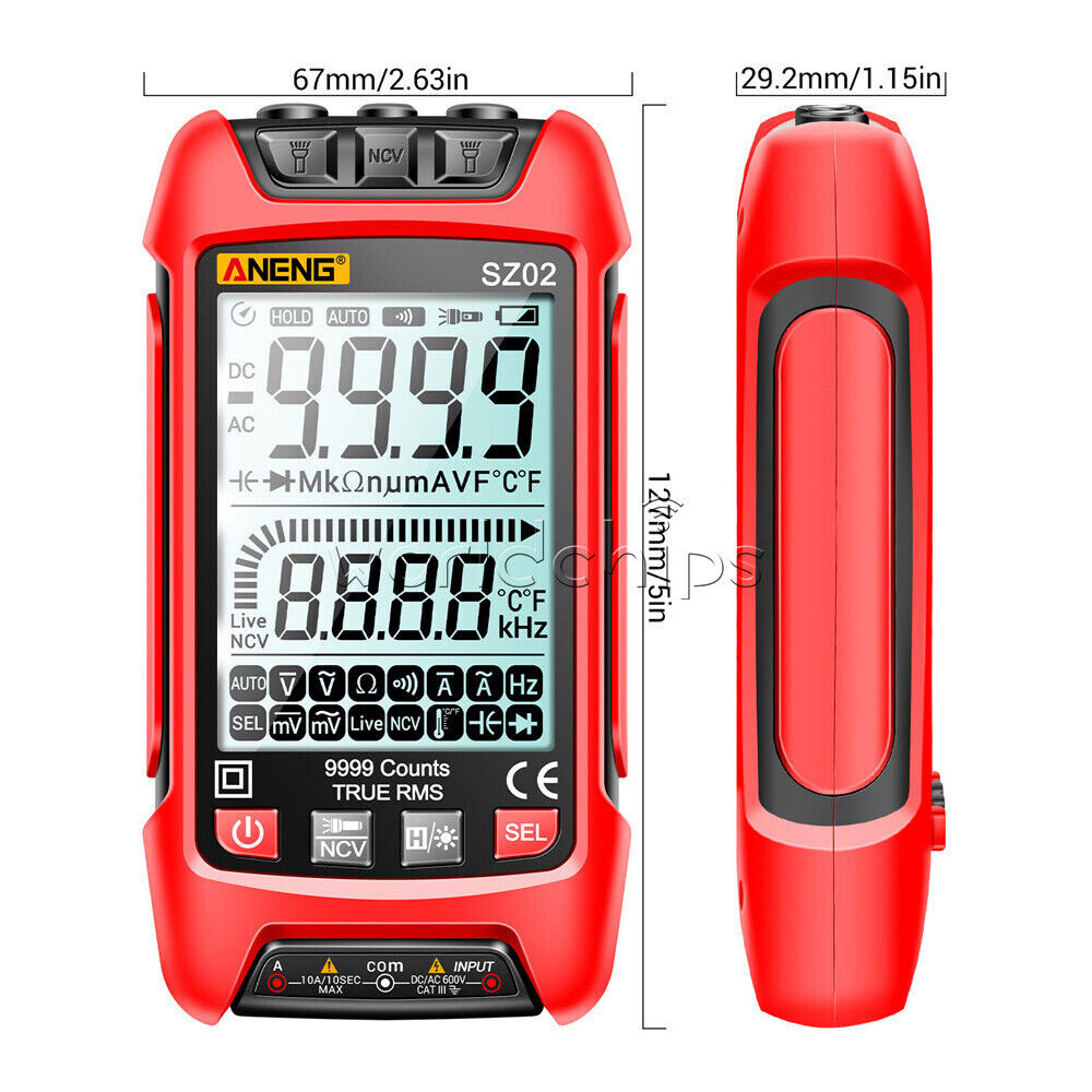 ANENG SZ01 SZ02 Backlight Digital Handheld Multimeter AC/DC Voltage Current NCV
