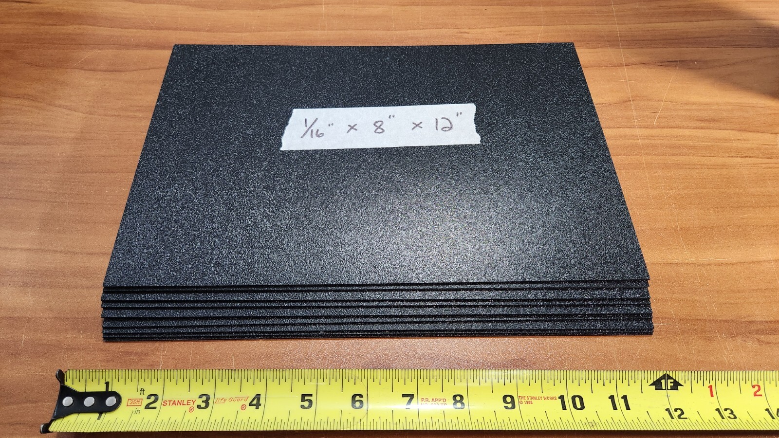 (10) ABS PLASTIC SHEET BLACK TEXTURED 1 SIDE 1/16″ X 8.00″ X 12.00″ LOT OF 10
