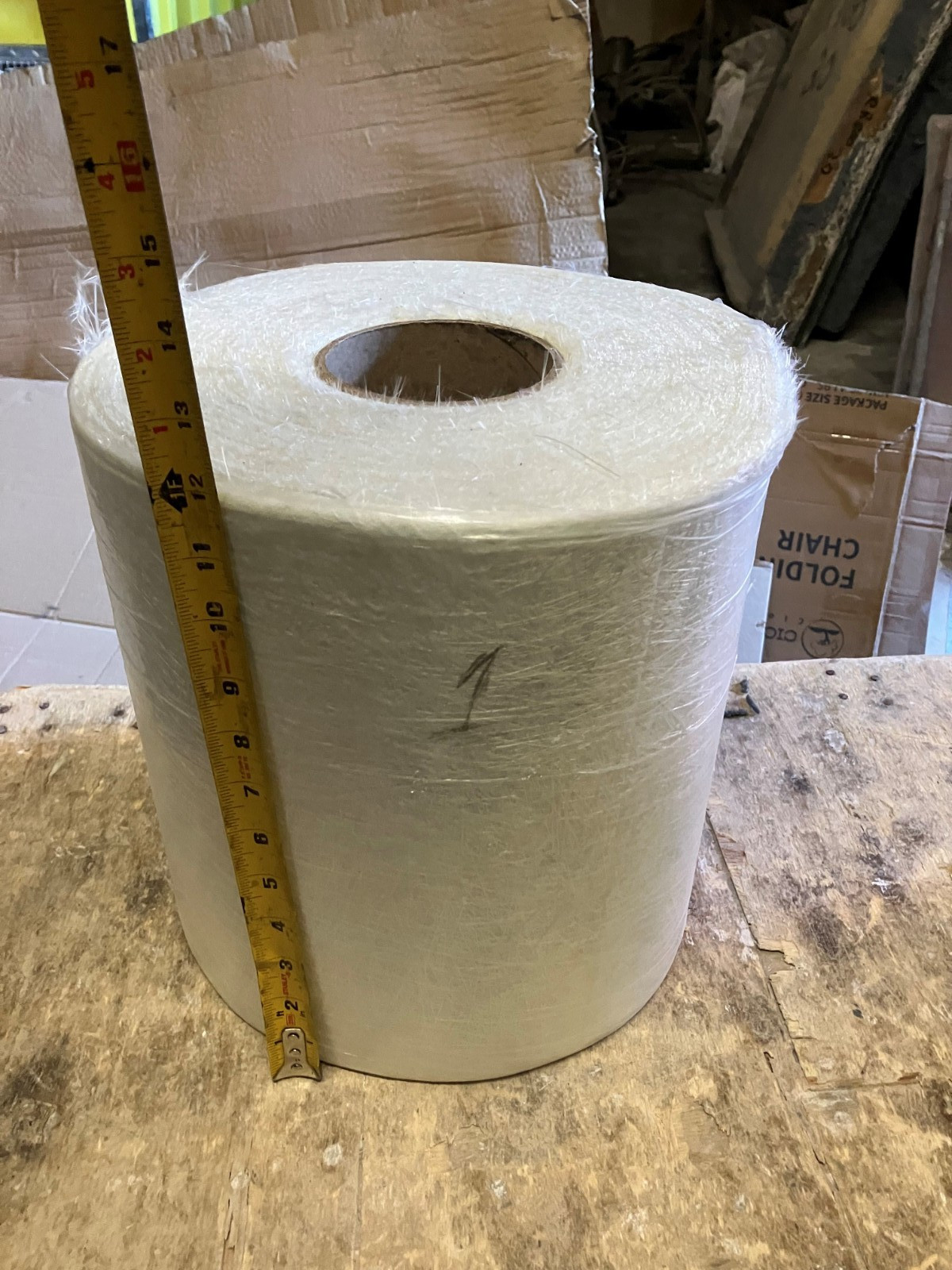 1.5oz material 12″ tall fiberglass roll x 75 yard / 225 feet
