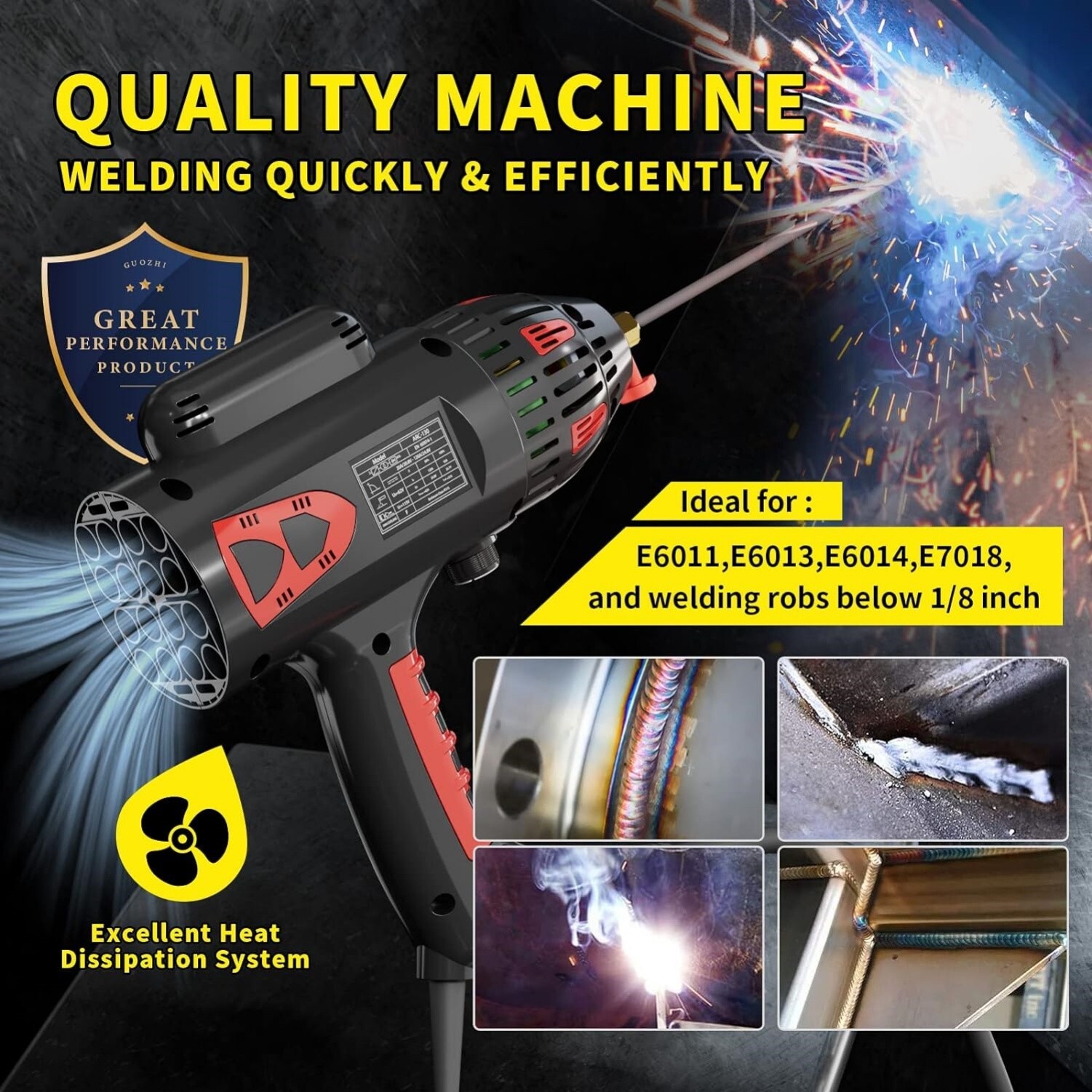 Maquina De Soldar De Mano 20A-135A Pistola Digital Soldadora Portátil Para Metal