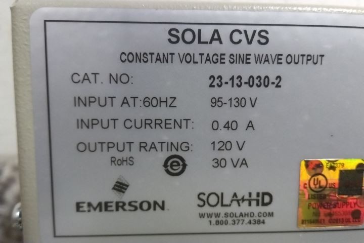 SolaHD 23130302 120/208/240/480VAC Input 120/240VAC Output Power Conditioner