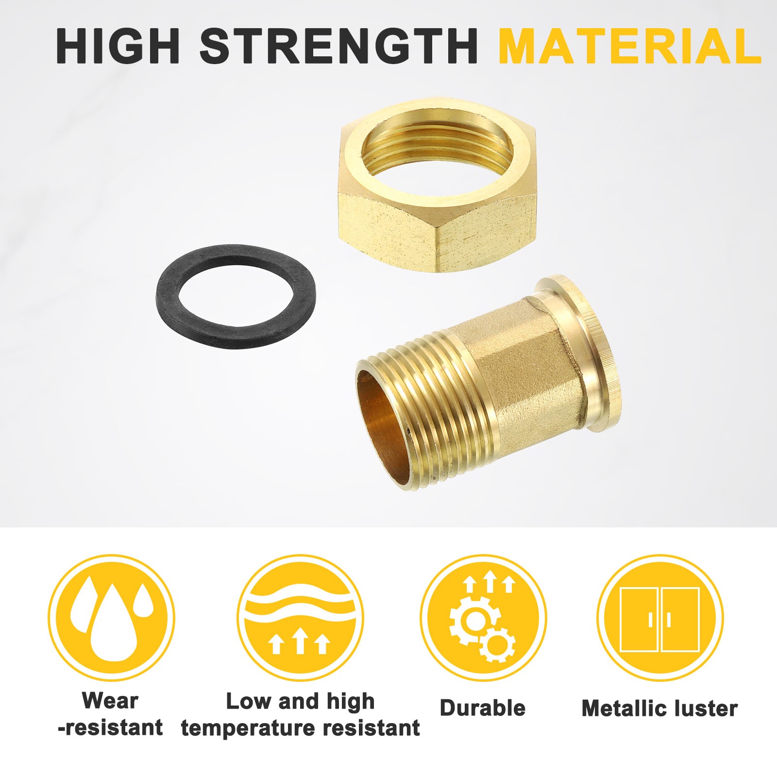 2Pcs Brass Water Meter Pipe Fittings G3/4″ Male x G1″ Female Thread