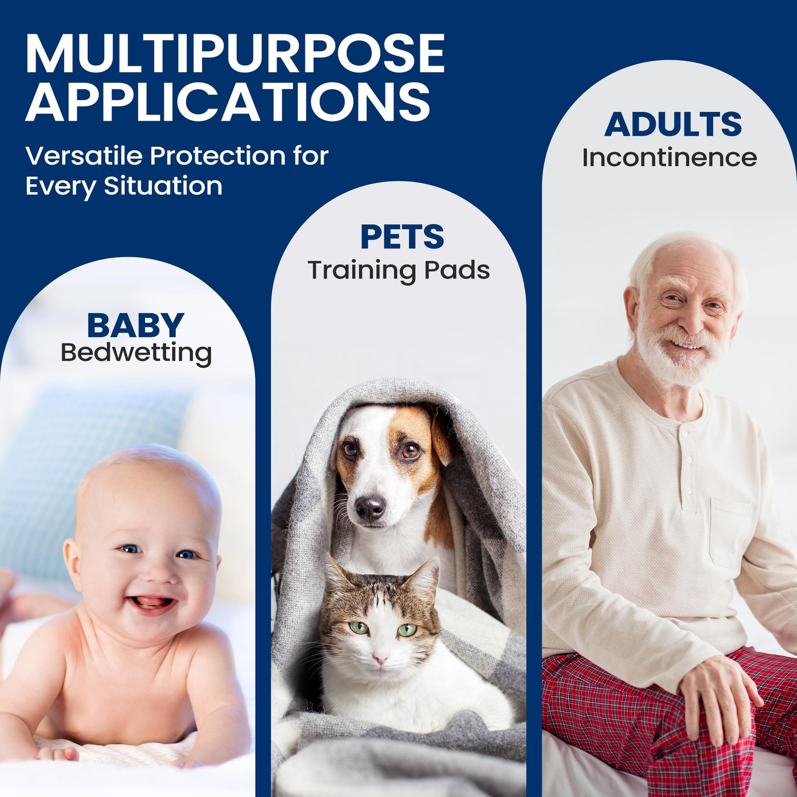 Serenelife Disposable Underpads 50 Count Incontinence Pads For Pets Babies Kids