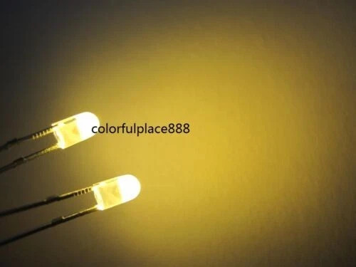 20pcs each 3mm Red Yellow Blue Green White Orange Warm Diffused Flangeless LEDs