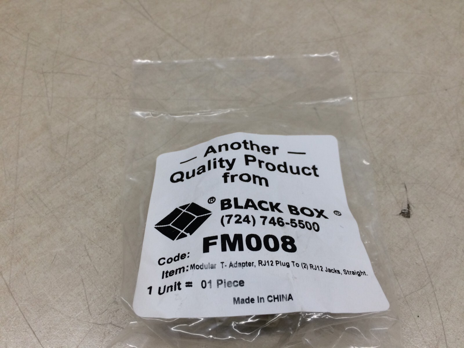 Lot 6 BlackBox FM008 RJ11 RJ12 Splitter T Adapter Straight Pinned Phone Splitter