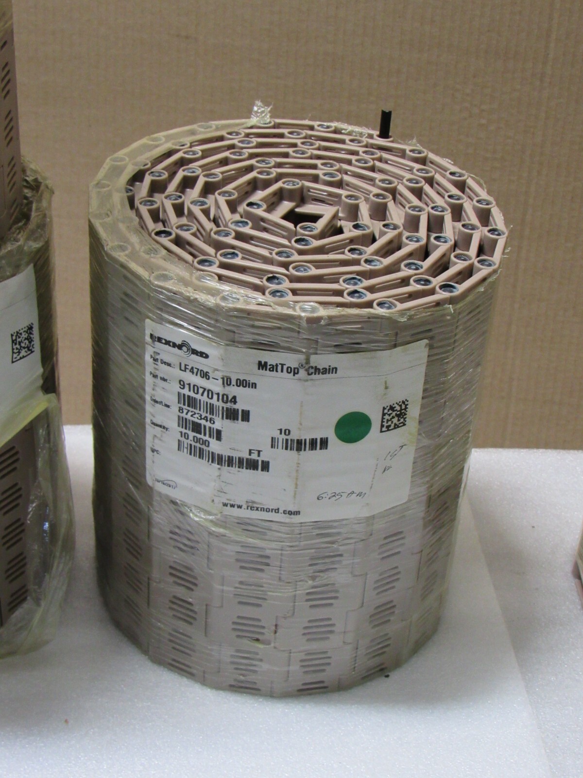 NEW REXNORD MAT TOP CONVEYOR CHAIN LF4706-10.00IN 91070104 10″W 10FT