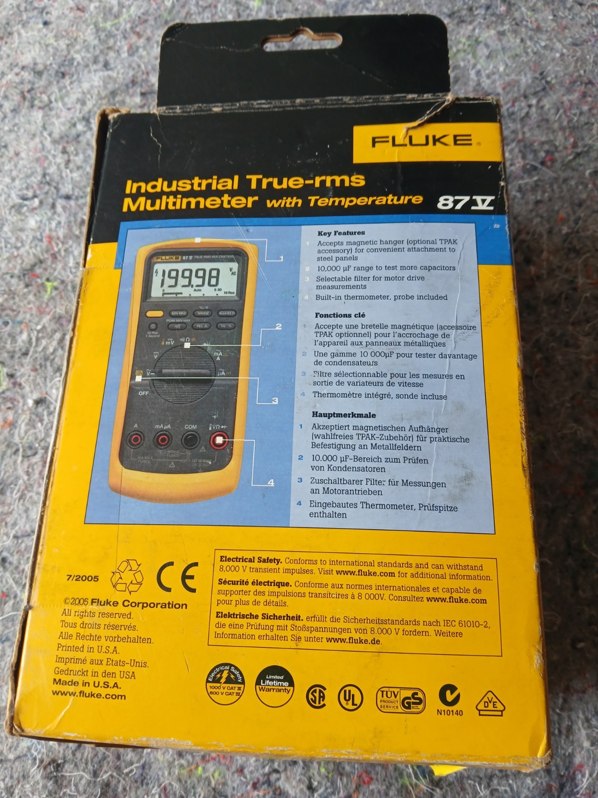 fluke 87-v industrial true rms digital multimeter Nos , Year 2007