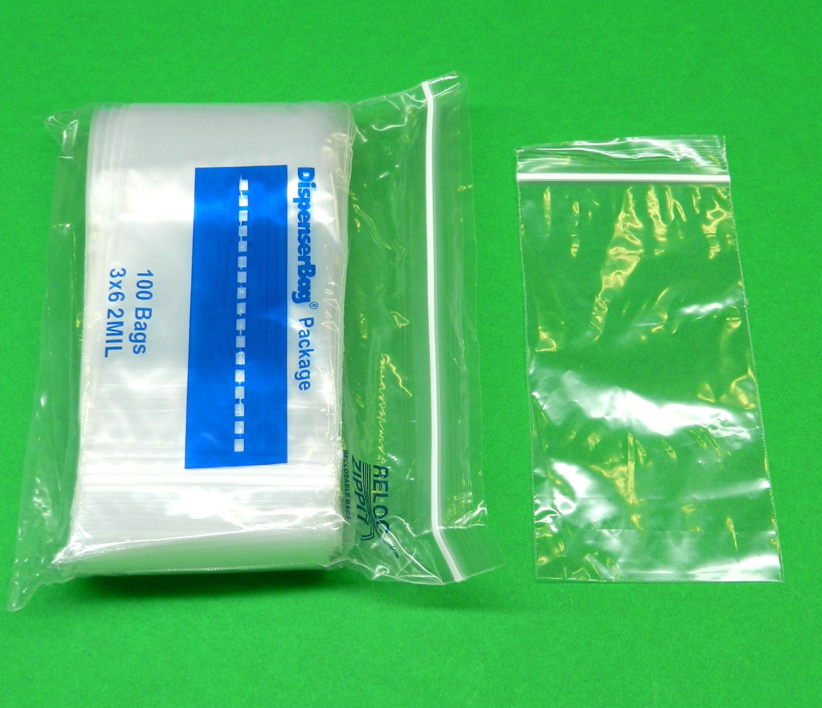 RELOC ZIPPIT Bags 2Mil Clear 3 x 6 Poly Zip Seal Lock Bag 200 RECLOSABLE 3″ x 6″
