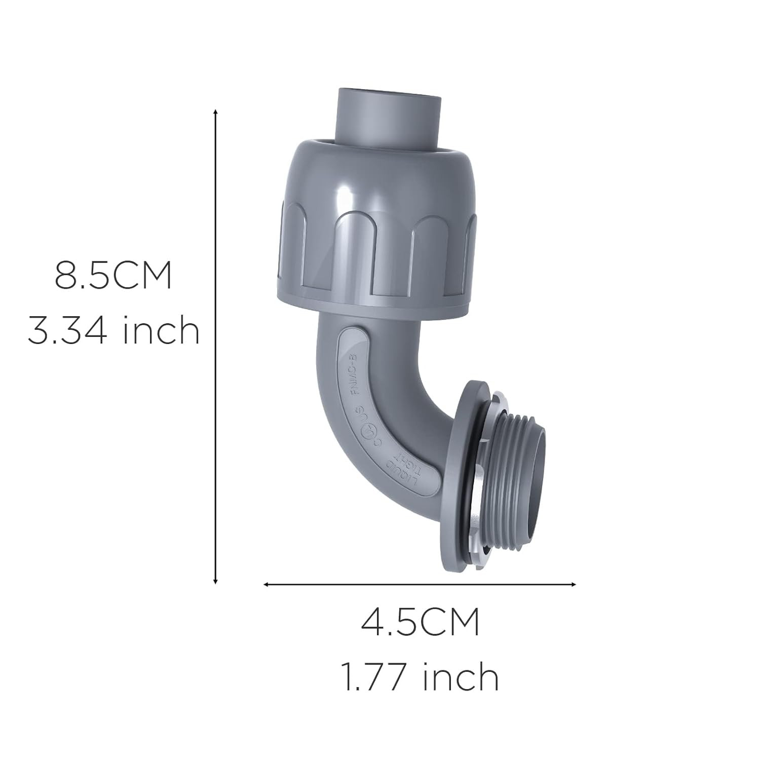 60 Pack 1/2″ Liquid Tight Connector 90 Degree PVC Flexible Conduit Fittings UL
