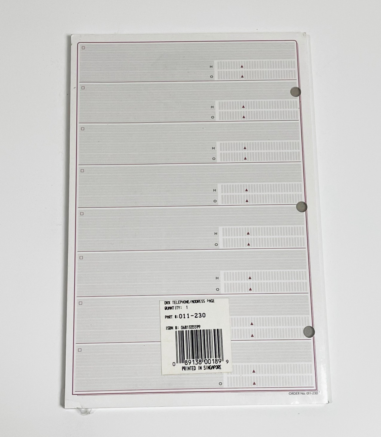 Day Runner Classic Edition Telephone Address Refill Pages 3 Ring 5 1/2″ x 8 1/2″