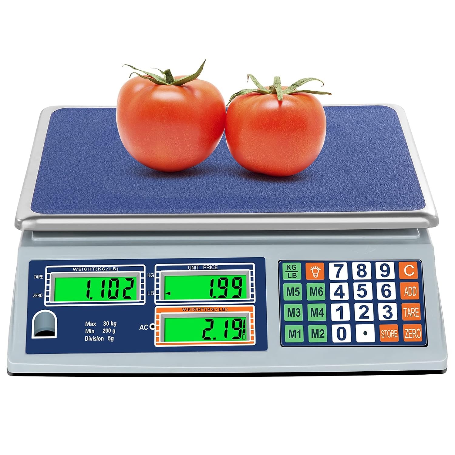 Price Computing Scale 66lb/30kg Dual LCD Digital Commercial Price Scale W/