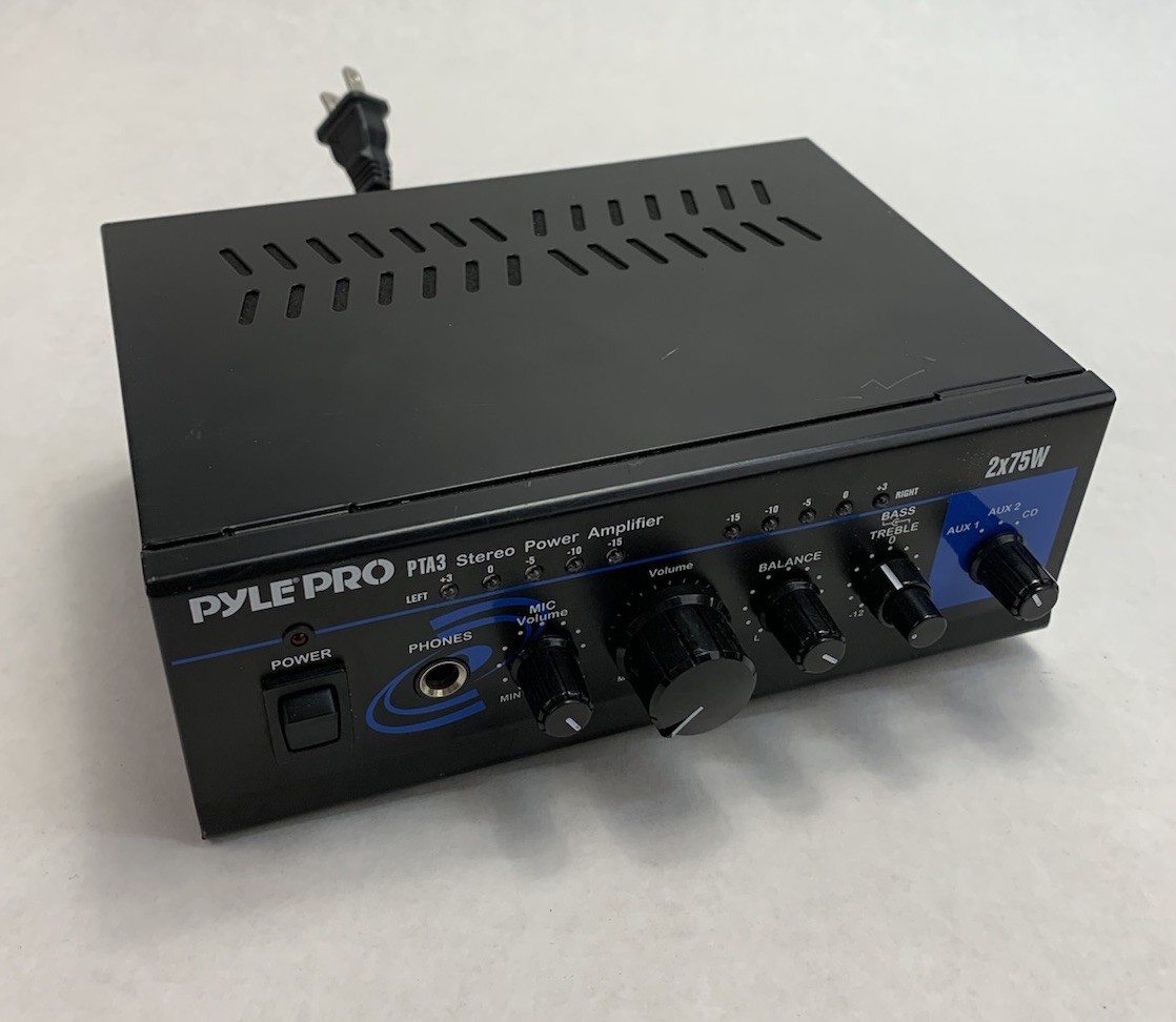 Pyle Pro PTA3 2x75W Stereo Power Amplifier – Power Tested
