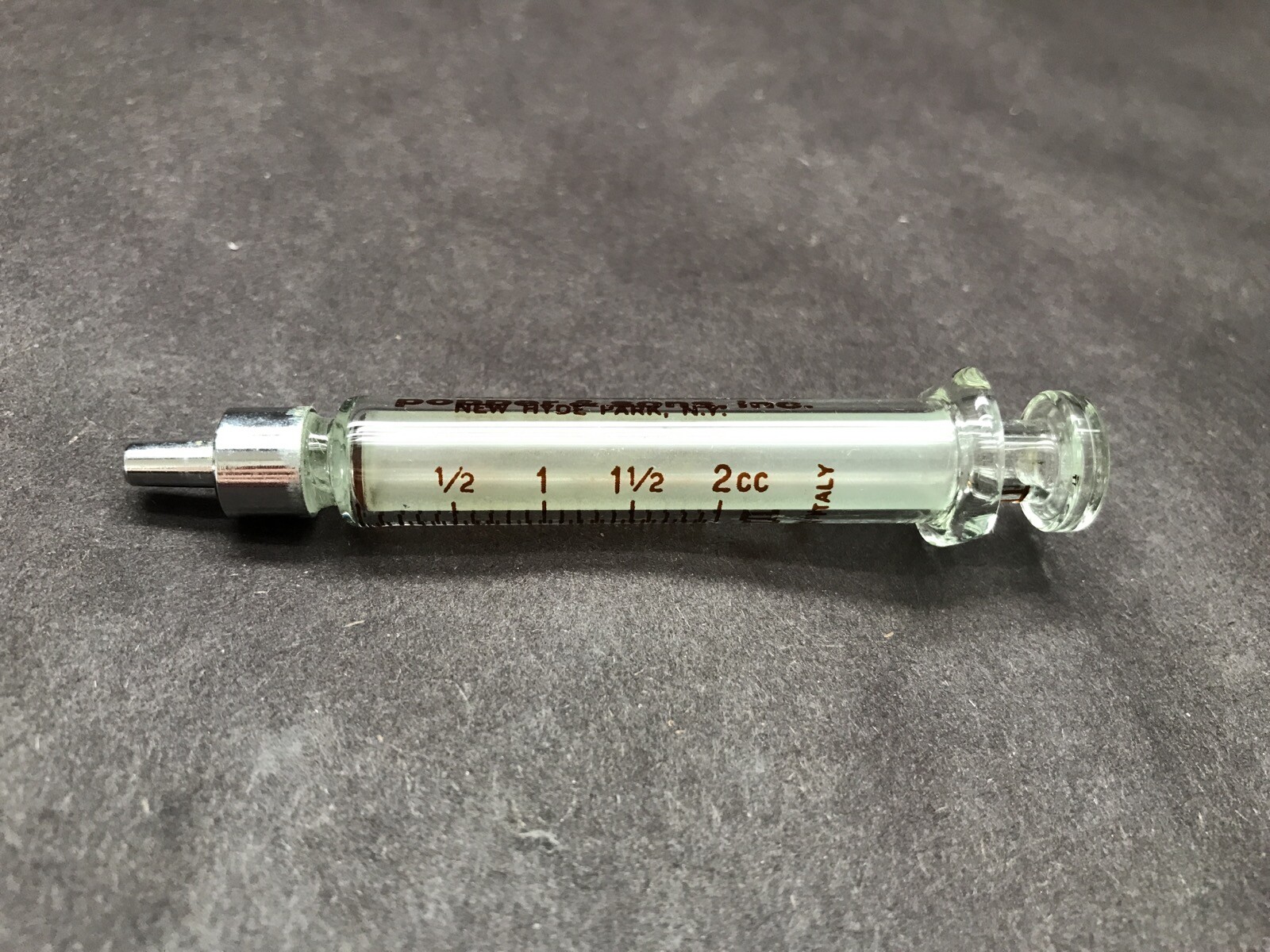 POPPER Micro-Mate 2cc 2mL Glass Reuseable Graduated Syringe w/ SS Slip Tip