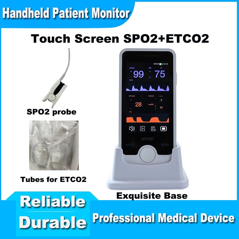 4″ Touchscreen Patient Monitor w/ SpO2 & EtCO2, Stand, Charger & Tubing
