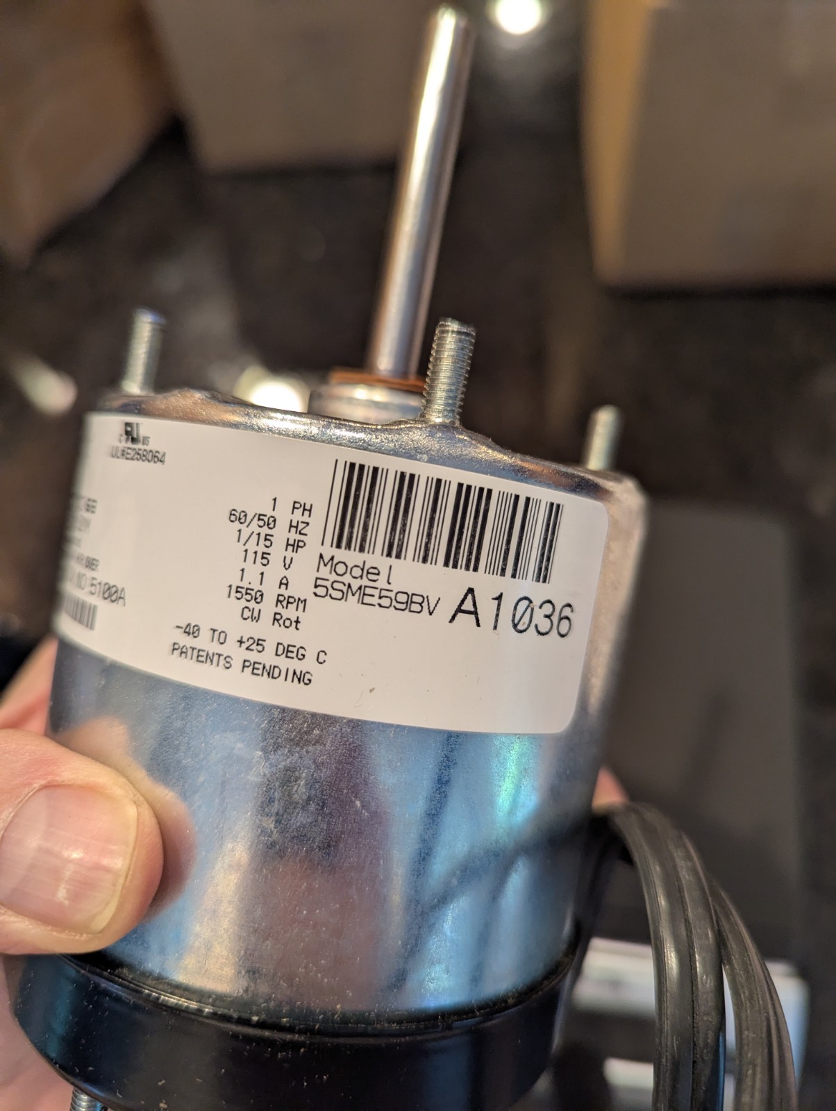 NEW Morrill Motors Arktic 59 Motor 5SME59BVA1036, 1/15 HP, 115V, 1550/800 RPM