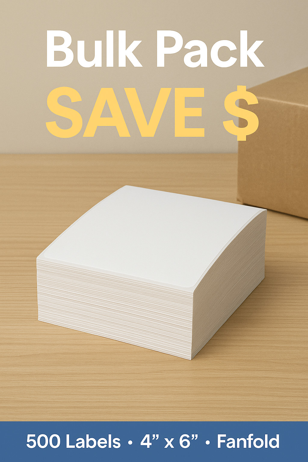 500 4×6 Fanfold Direct Thermal Shipping Labels for Zebra and Rollo Printers