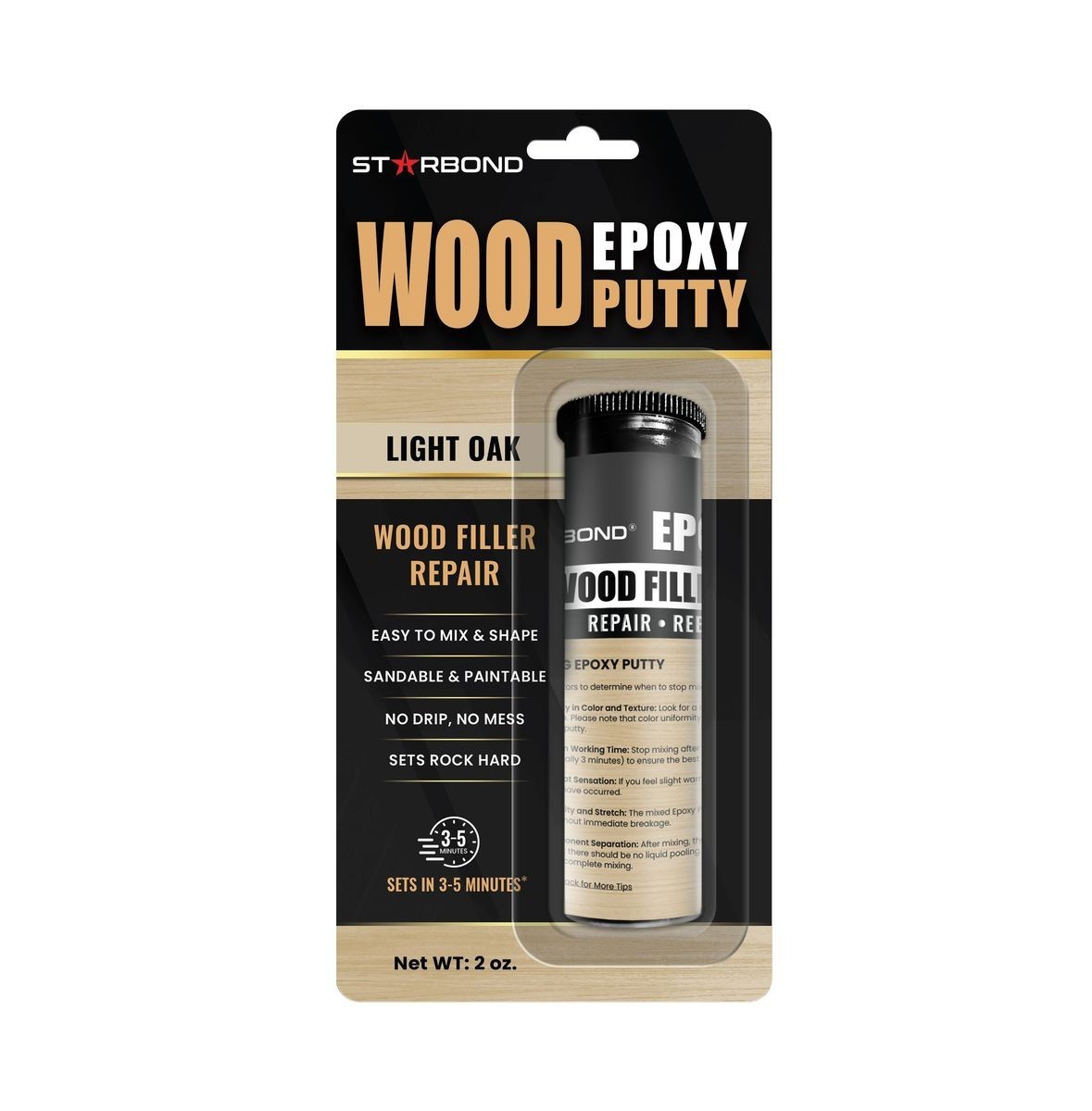 Starbond Light Oak Wood Filler Epoxy Putty (2 oz)