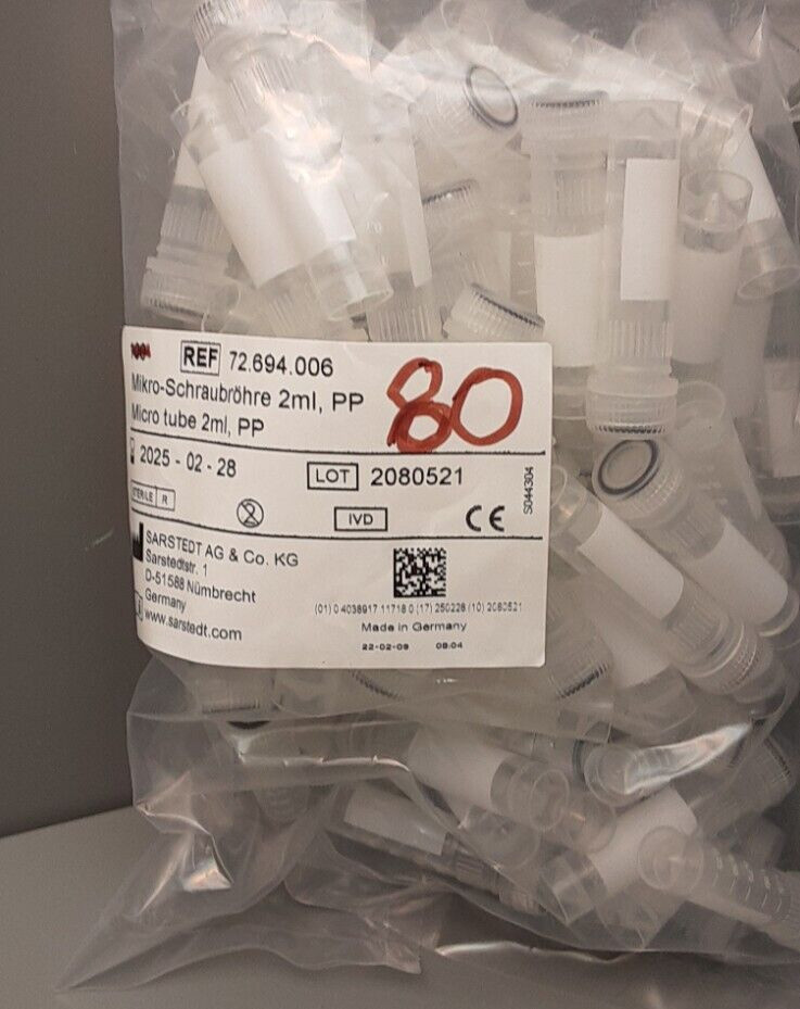 2ml Micro tube /screw cap (80) 72.694.006 Exp. 2025-02-28