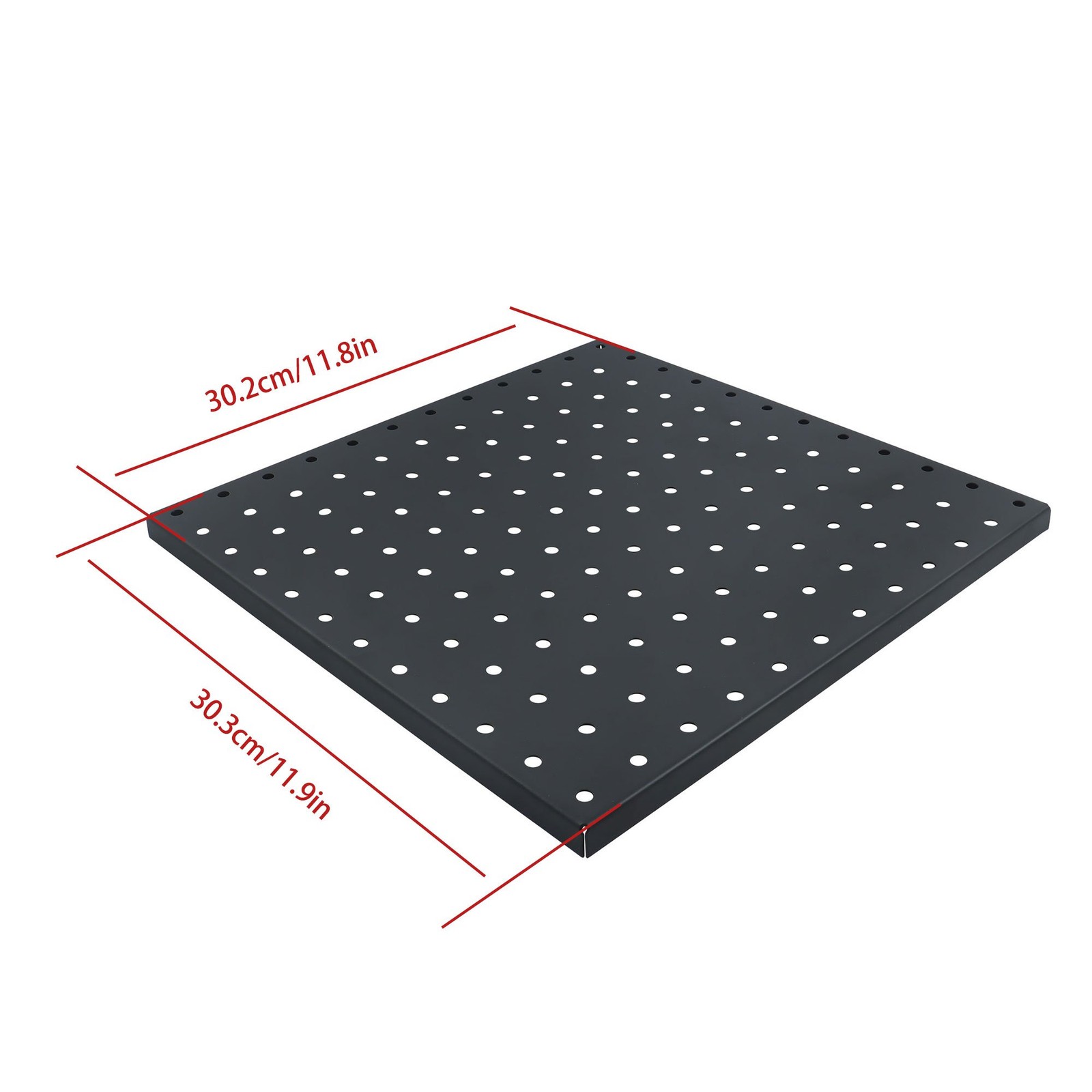4 Pack 12″x12″ Heavy Duty Black Metal Pegboard Panels Pegboard Wall Organizer