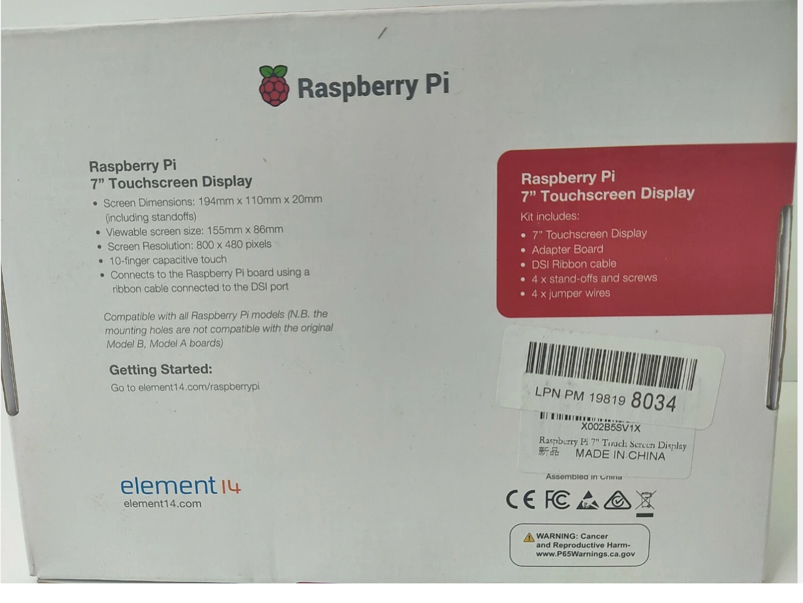 Raspberry Pi Touch Display 2 7″ – 720×1280 Capacitive Multi-Touch SC1635