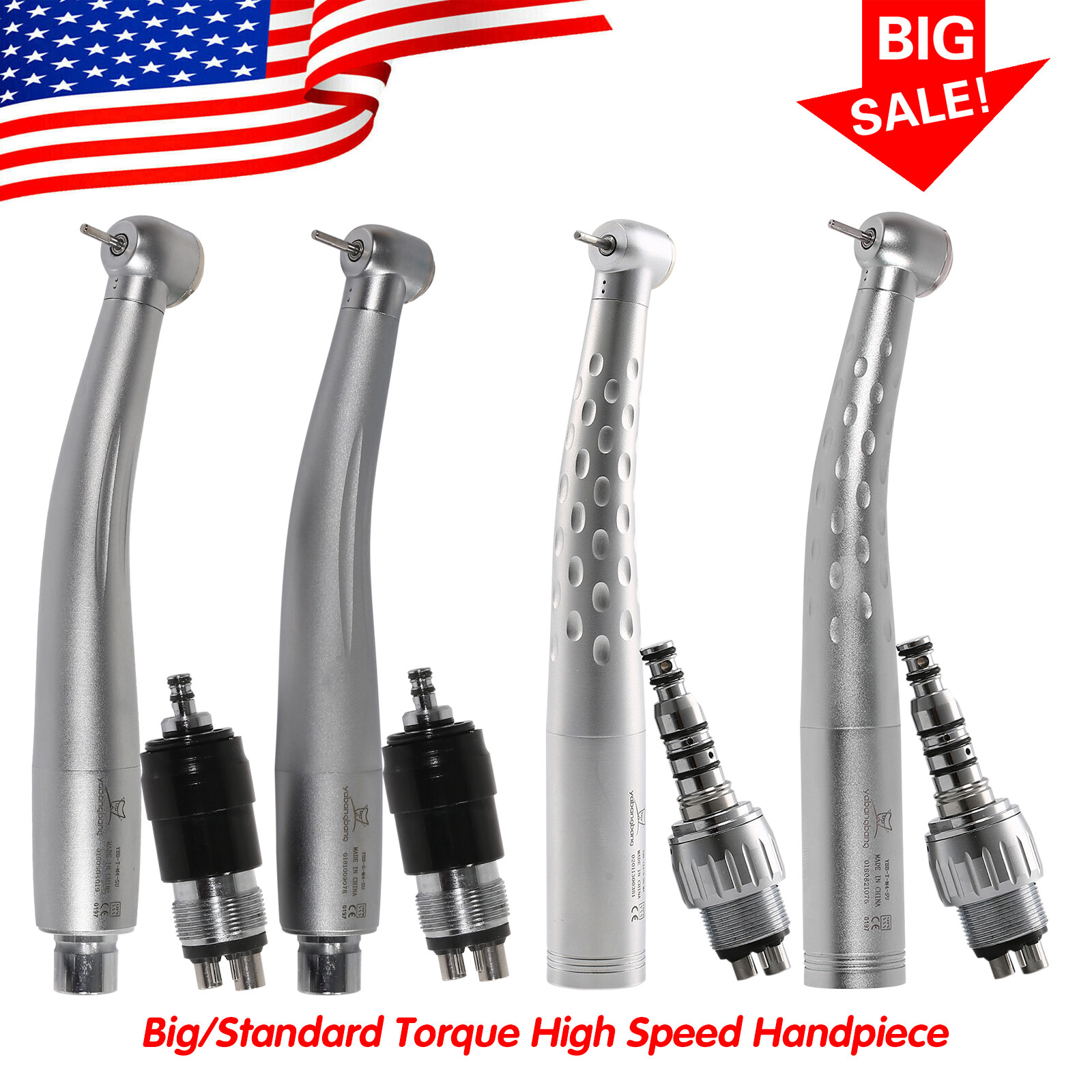 Dental High Speed Handpiece Turbine with 4 Holes Quick Coupler 360 Swivel