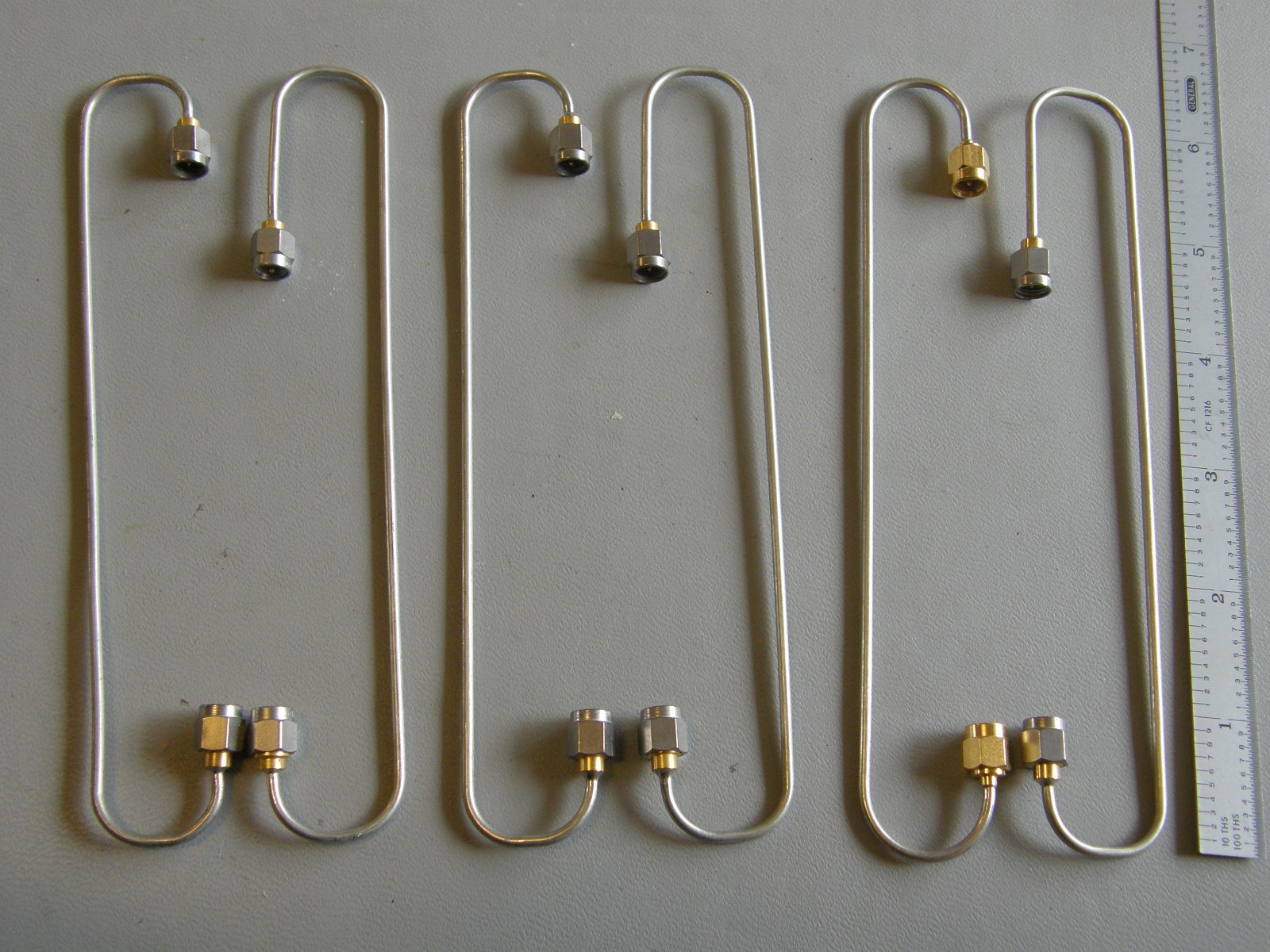 6 Semi Rigid low loss Coax .09″ OD for Tektronix SMA plug connectors 9-10″ long