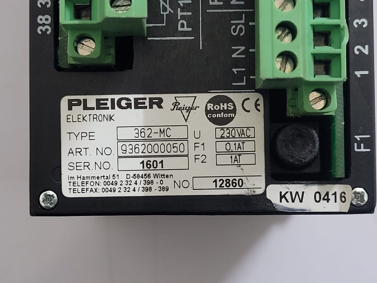 PLEIGER ELEKTRONIK 362MC Multi Function Controller 9362000050