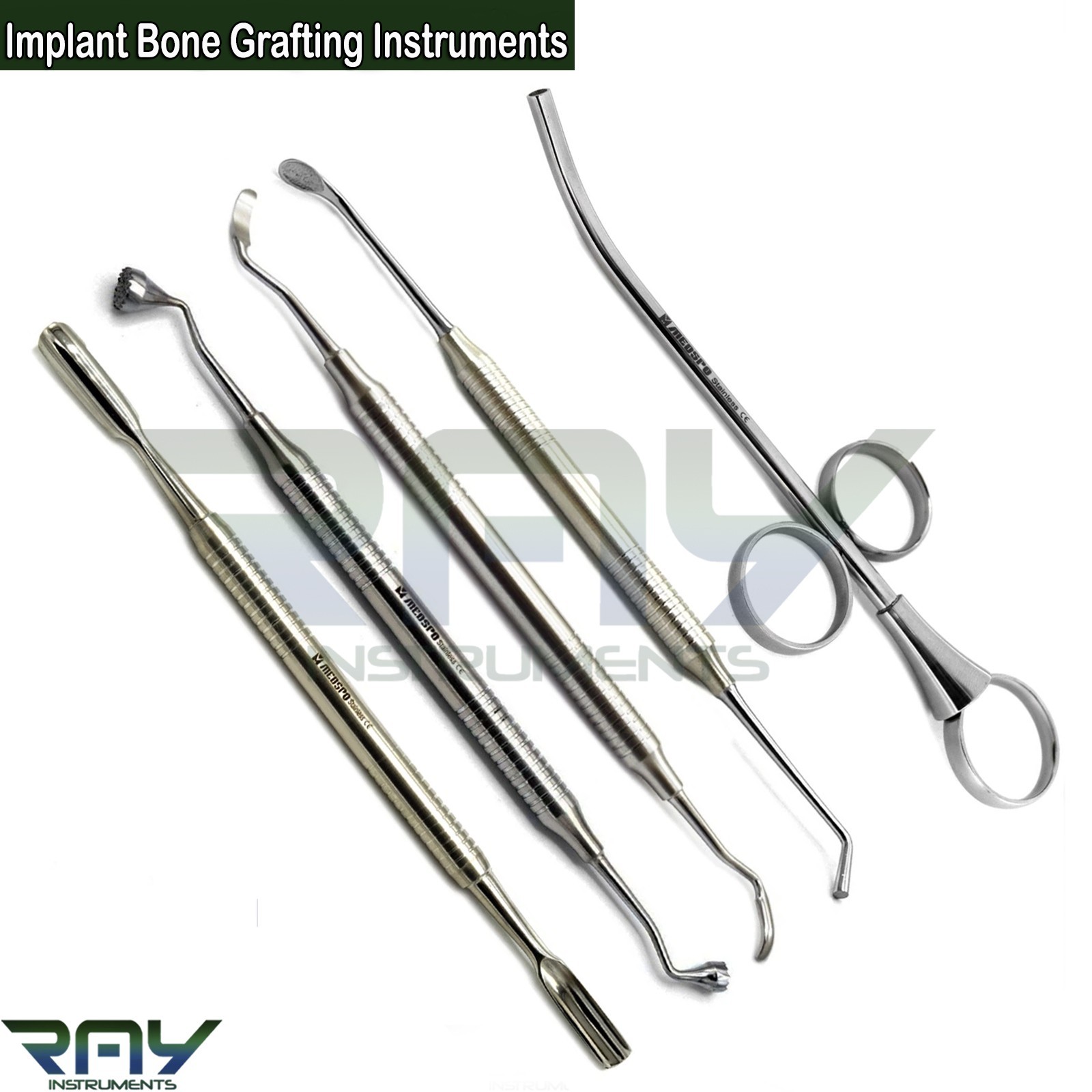 Dental Bone Grafting Instruments Palti Bone Spoon Graft Packer Compactor Syringe
