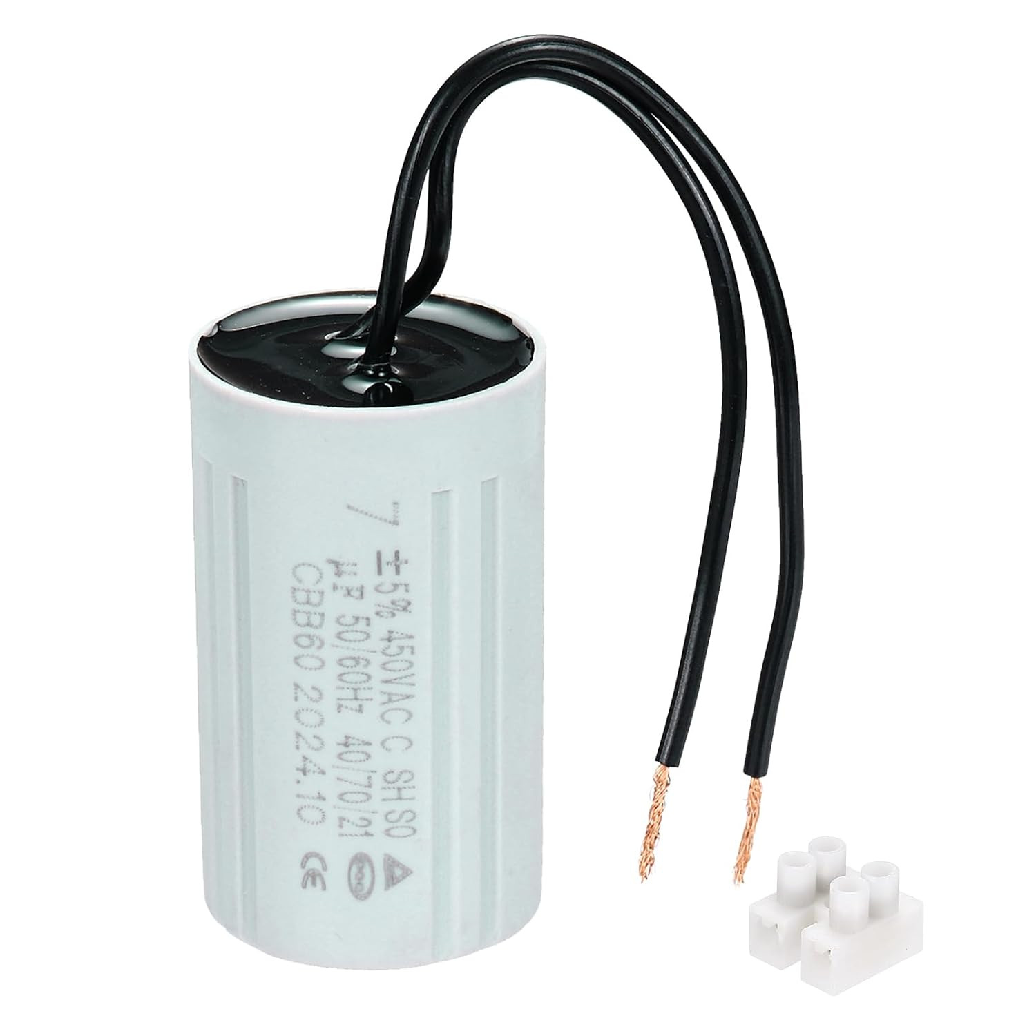 CBB60 7Uf Running Capacitors, AC 450V 2 Wires 50/60Hz Cylinder 60X35Mm