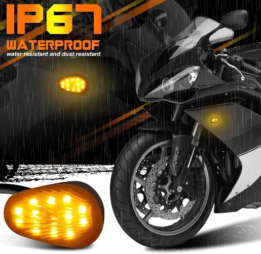Flush Mount Motorcycle Turn Signals Smoked Lens LED Blinkers Color: For Yamaha
