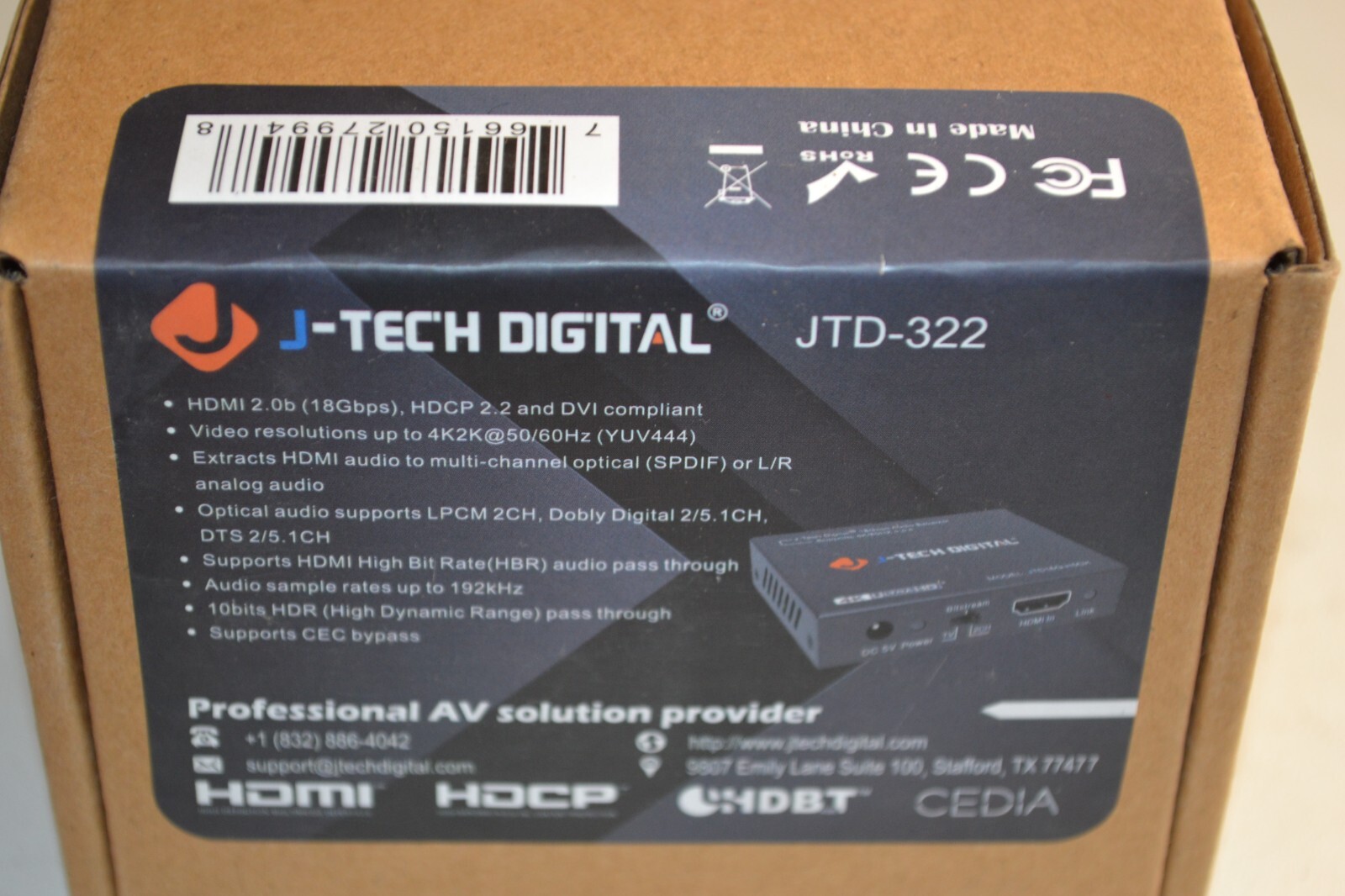 J-Tech Digital 4K 60HZ HDMI Audio Extractor Converter
