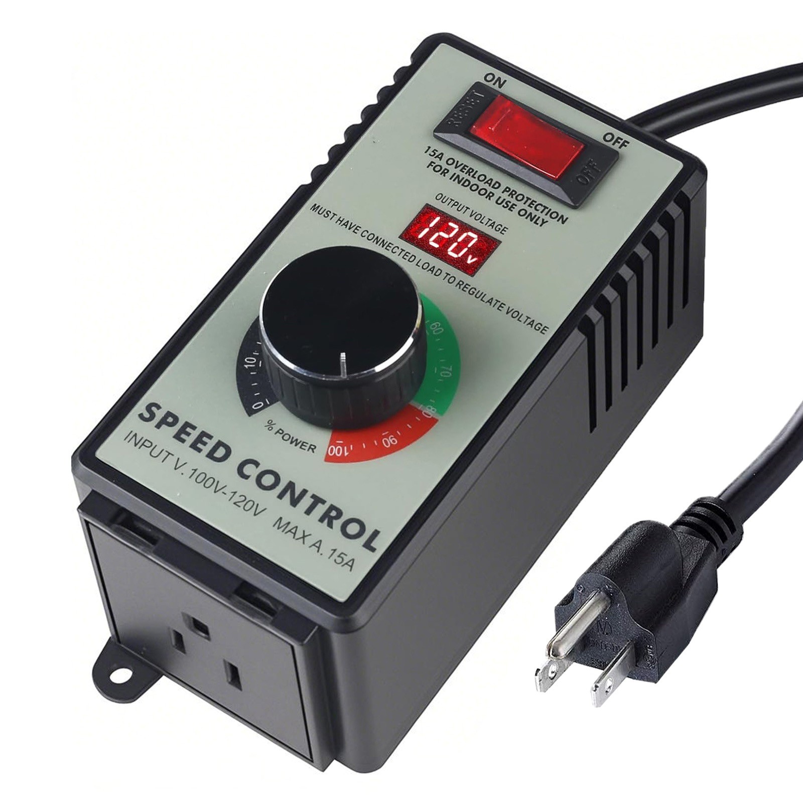 Brand New 120V AC Motor Speed Controller with Overload Protection Safety Feature