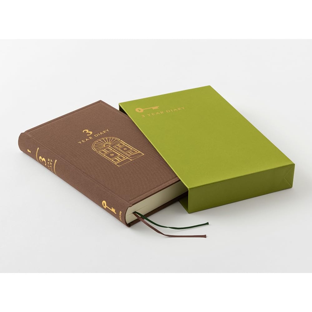 DESIGNPHIL 3 Year Consecutive Door Diary Brown Hardcover Journal 12395006