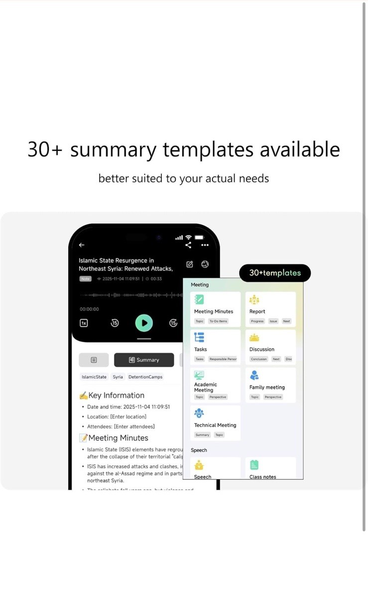 E Eazey AI Voice Recorder, Transcribes And Summarize Support 140 Languages App C