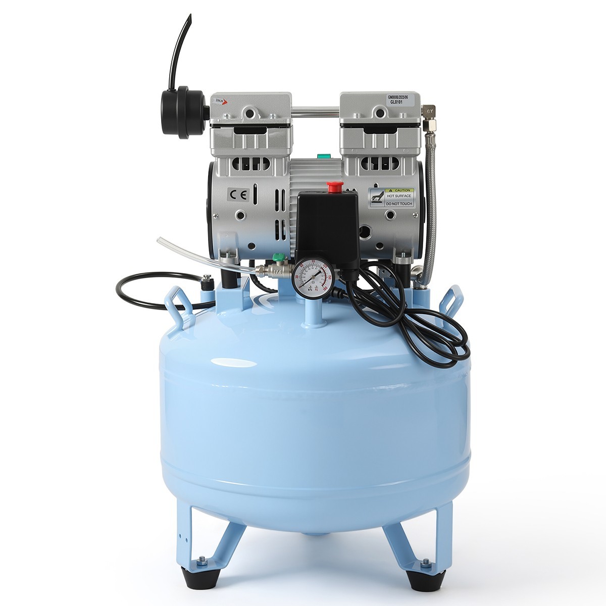 AZDENT Portable Dental Mobile Silent Oil-Free Air Compressor 24L/40L Air Tank