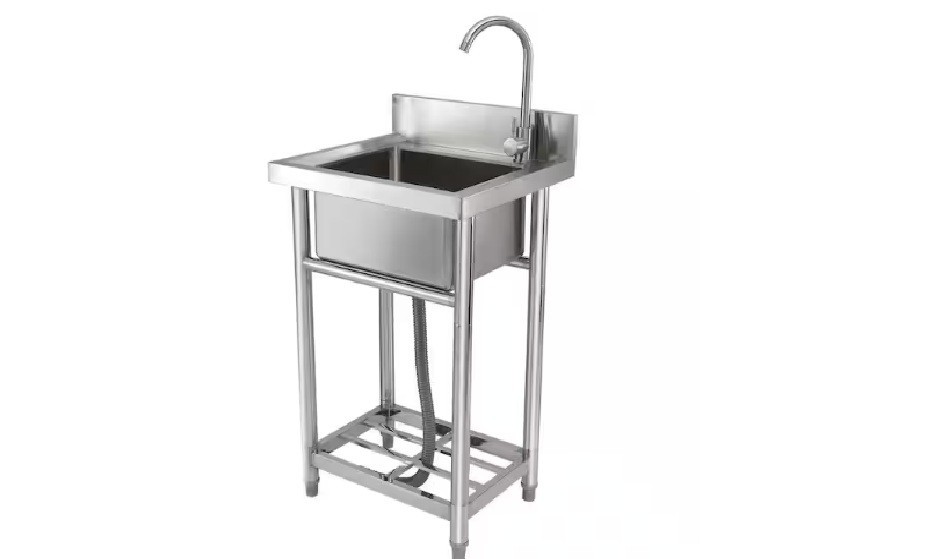 Stainless Steel Utility Sink, 1-Compartment Free Standing Small Sink, 16 in. x 1