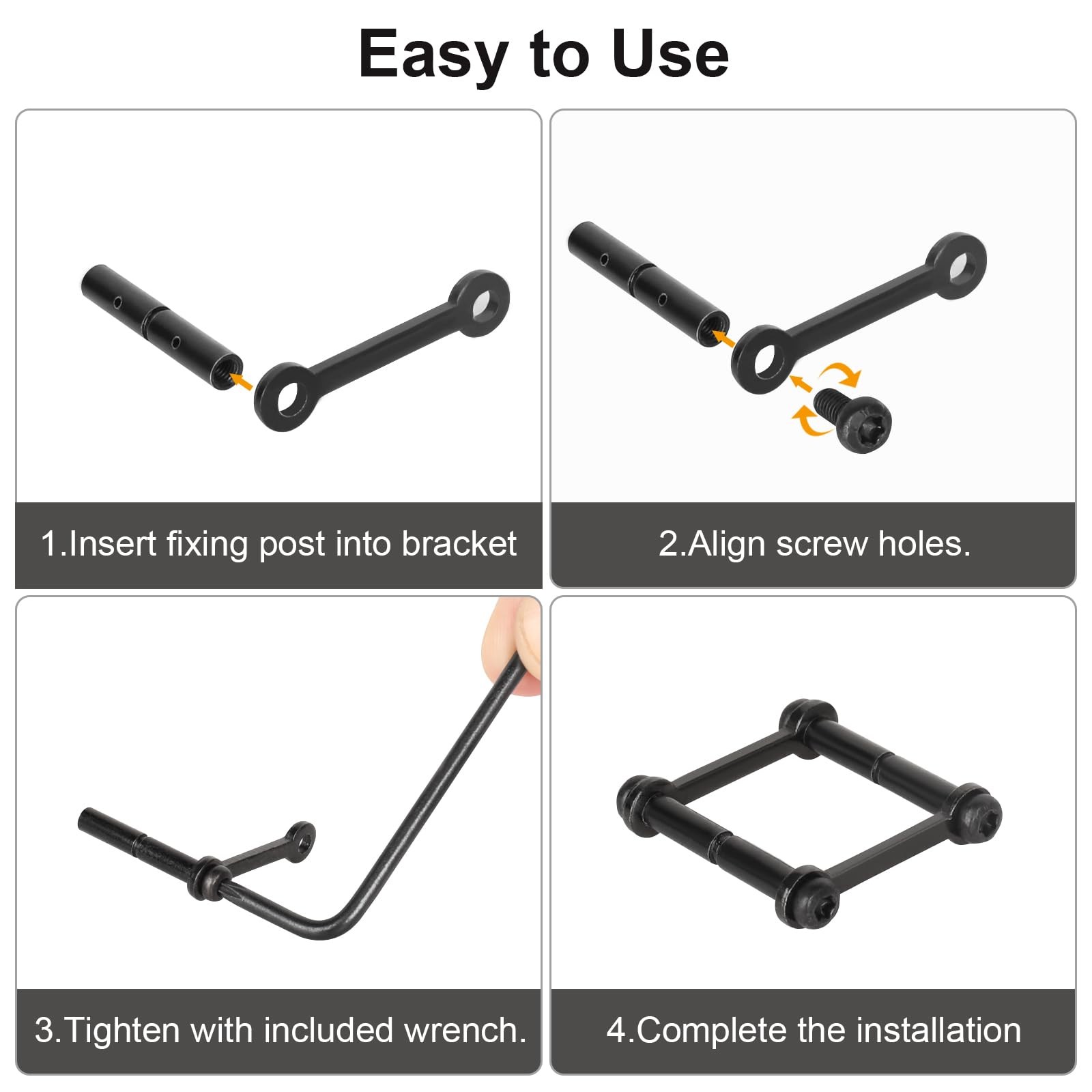 3 Pack Prevent Rotation Pins for Precision 0.15 inches x inches, black