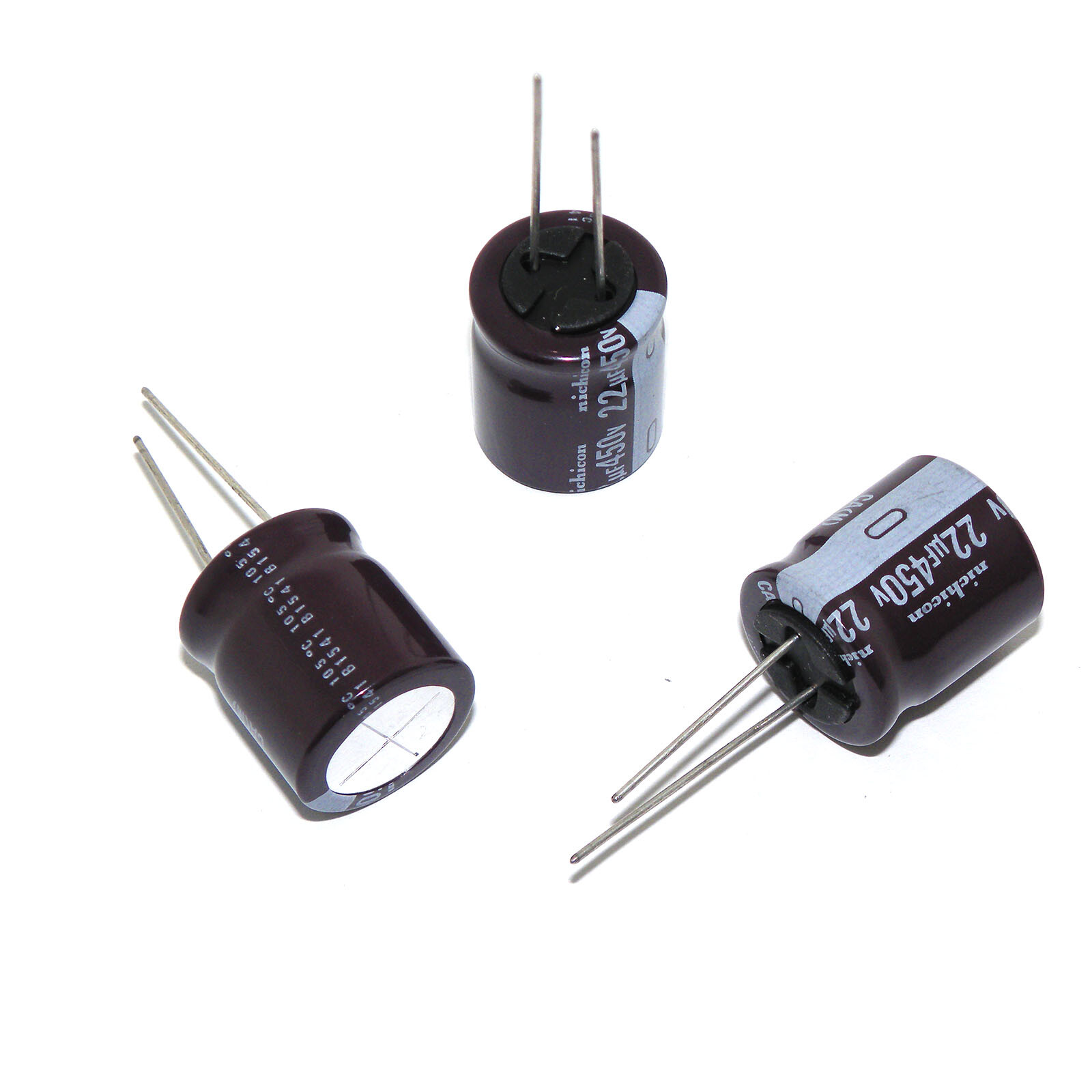 5x 22uF 450V 105C Radial Electrolytic Capacitors Nichicon CA serie 18×20 mm