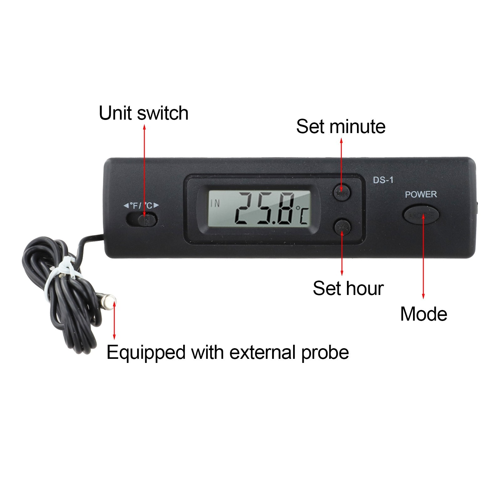 for multi Function Car Thermometer with Indoor Outdoor Temperature Features