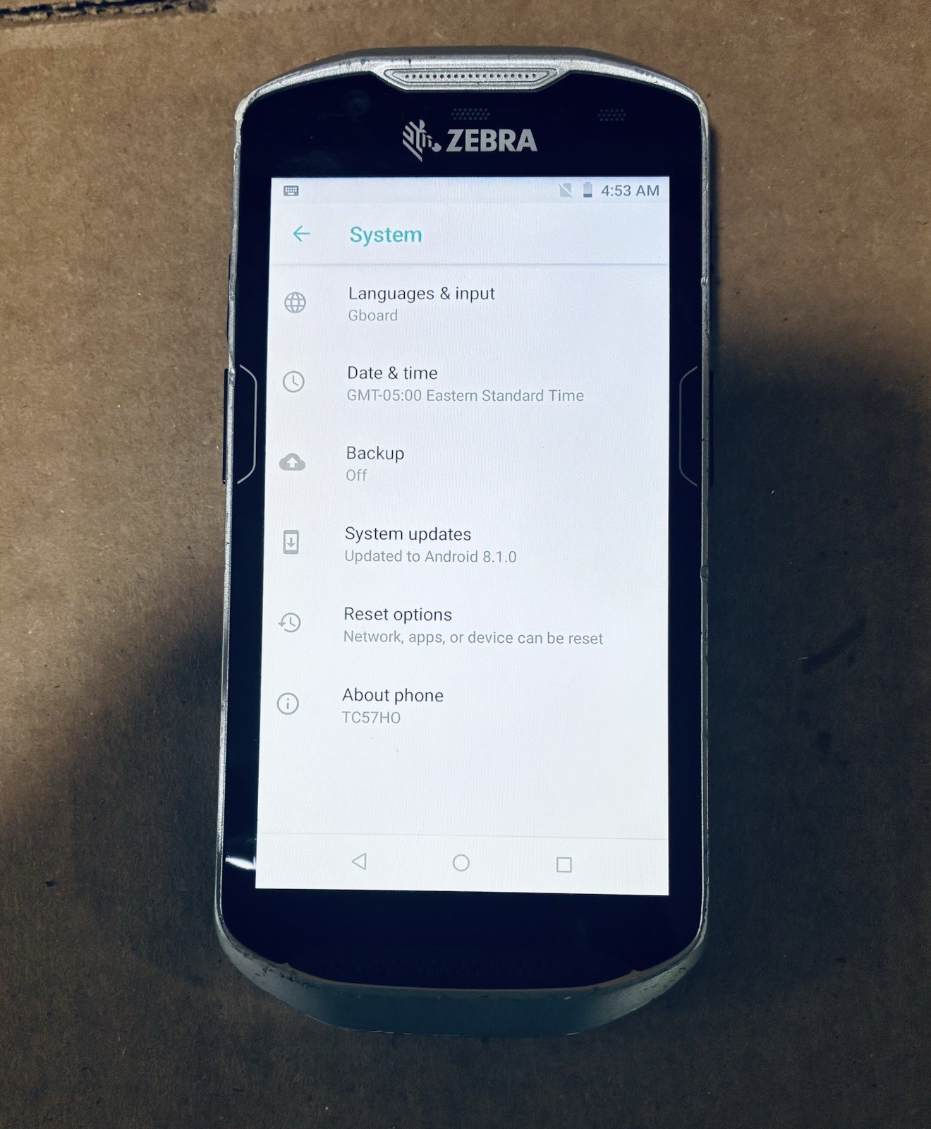 Zebra TC57HO Handheld Mobile Computer Barcode Scanner w/Battery Android 8.1