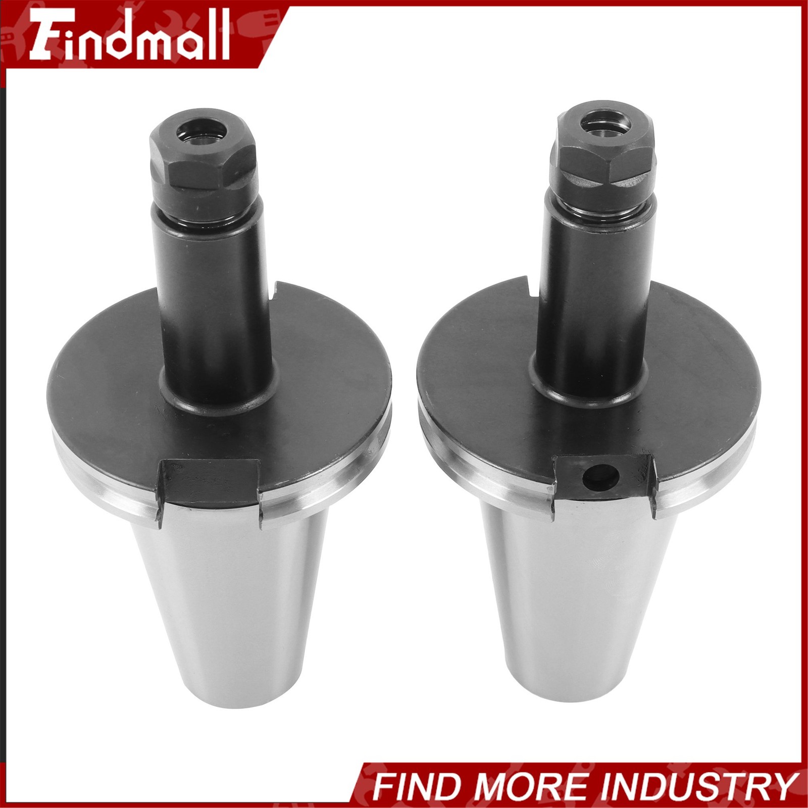 Findmall 2 Pcs CAT50 ER16 Collet Chuck Set 4″ Projection for CNC Mills