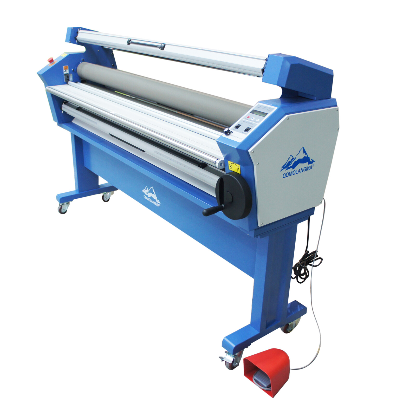 US Stock QOMOLANGMA 110V 55In/63In Wide Roll Cold Laminator Laminating Machine