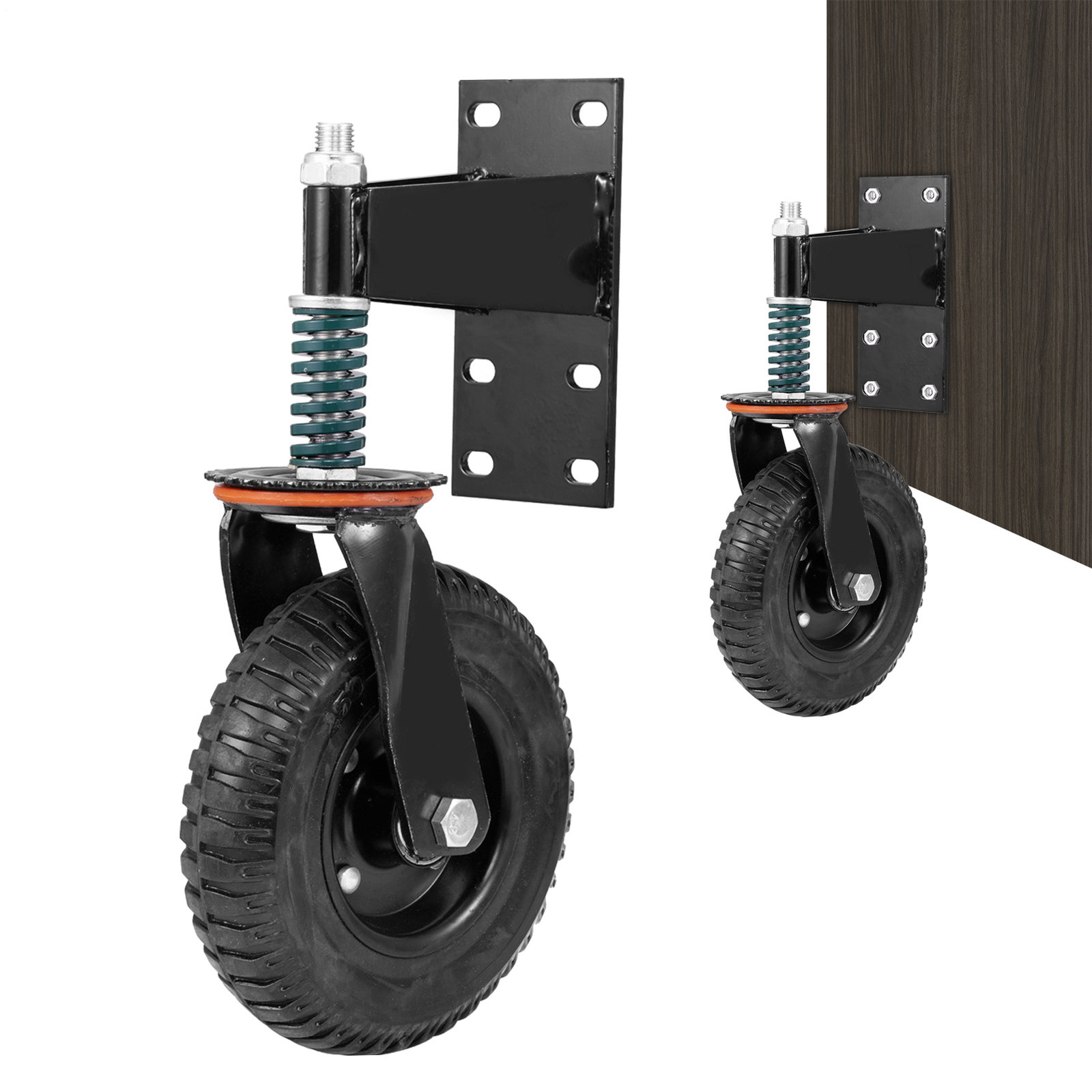 8″ Gate Wheels Heavy Duty Spring-Loaded Gate Caster For Wooden Metal Tube Gate