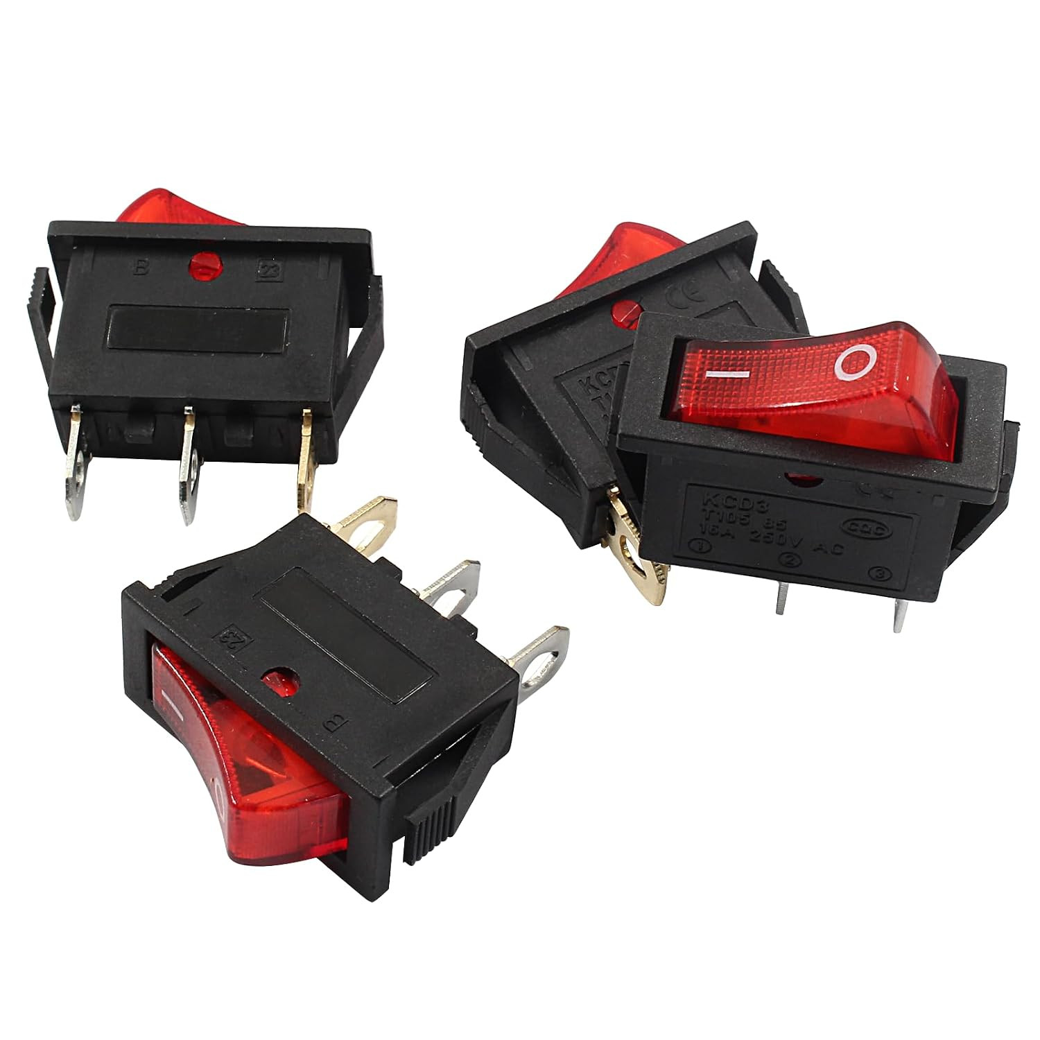 6 Pcs RED AC110V/120V Rocker Switch LED Light 3 Pin SPST ON-Off – USA SHIPPING