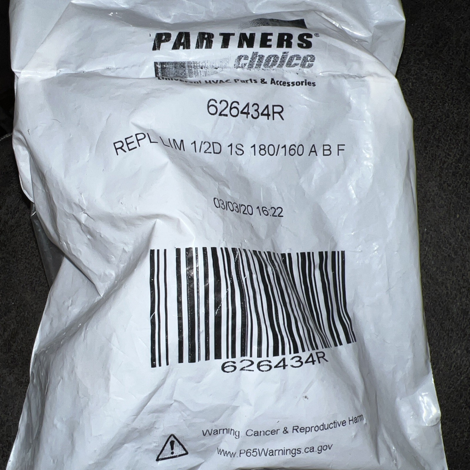NORDYNE 626434R Limit Switch 160-180F L180-20F 1/2D 1S Genuine OEM