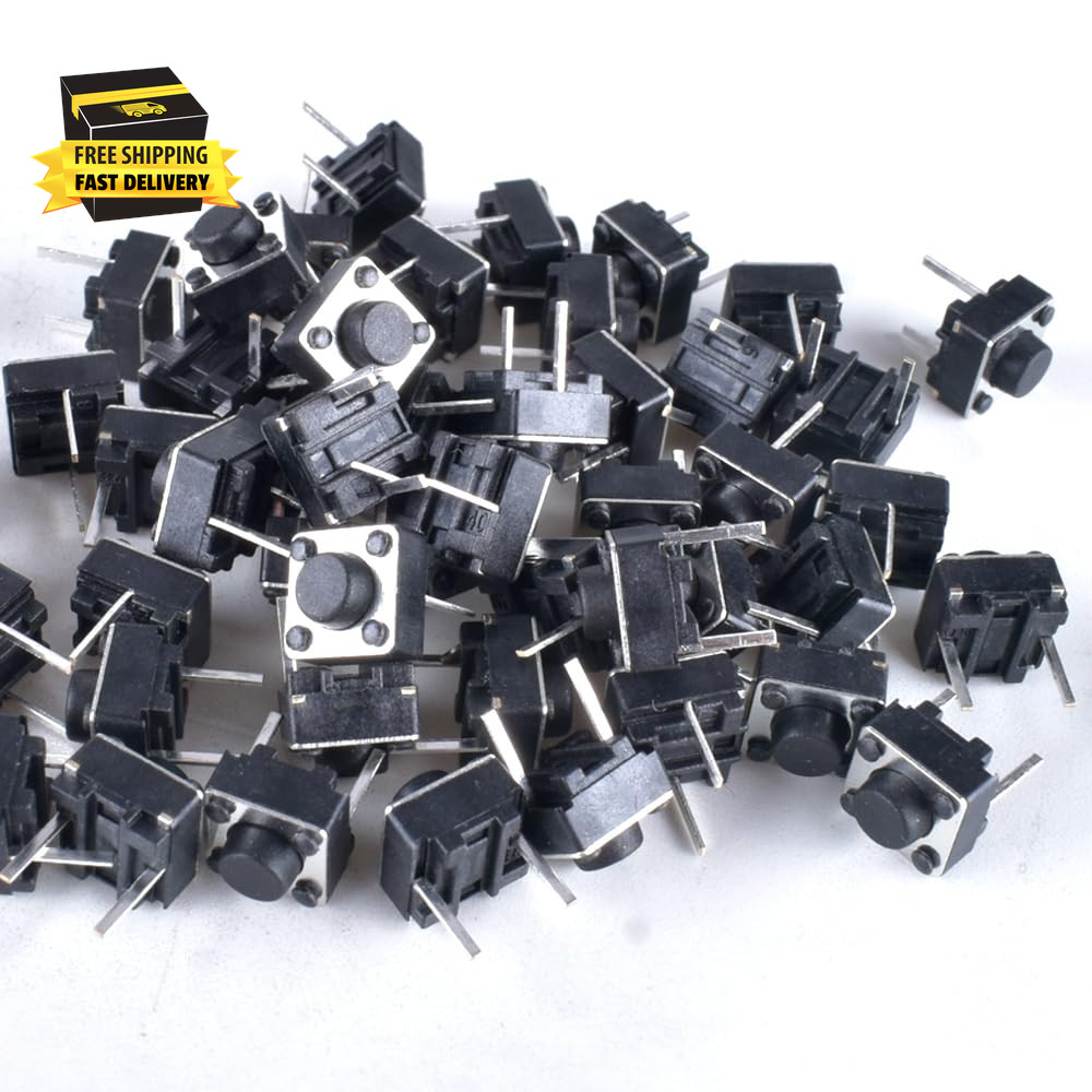 100 Pcs Tact Push Button Switch 2 Pin 6X6X5 Mm Micro Momentary Tactile Switch ⭐️
