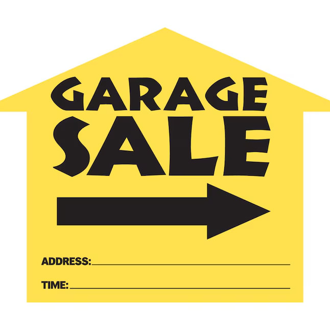 Hillman Garage Sale – with Holder 19-in x 24-in Plastic Garage/Yard sale Sign