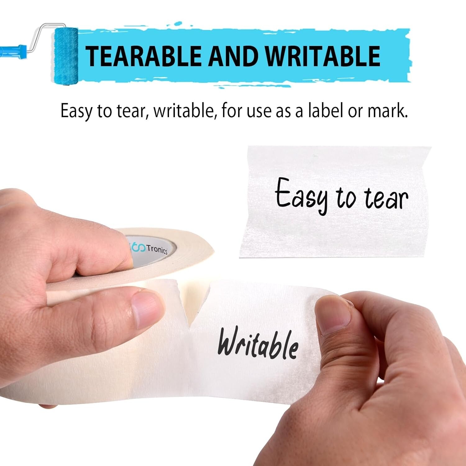 White Painters Tape Multi-Surface Tape, 2 in x 60 yards per roll, Easy to Remove